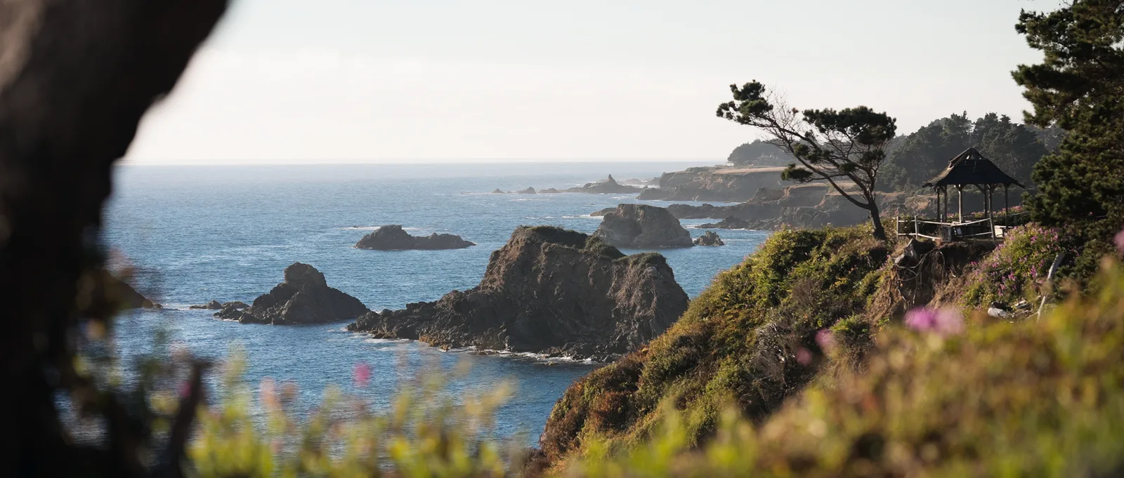 Rocky coastline and headlands over the Pacific
